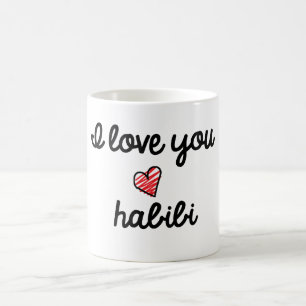 Jag älskar dig habibien kaffemugg
