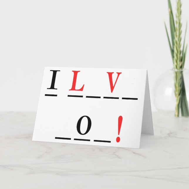 Jag älskar dig-Hangman stil av Shirley Taylor Kort (Framsida)
