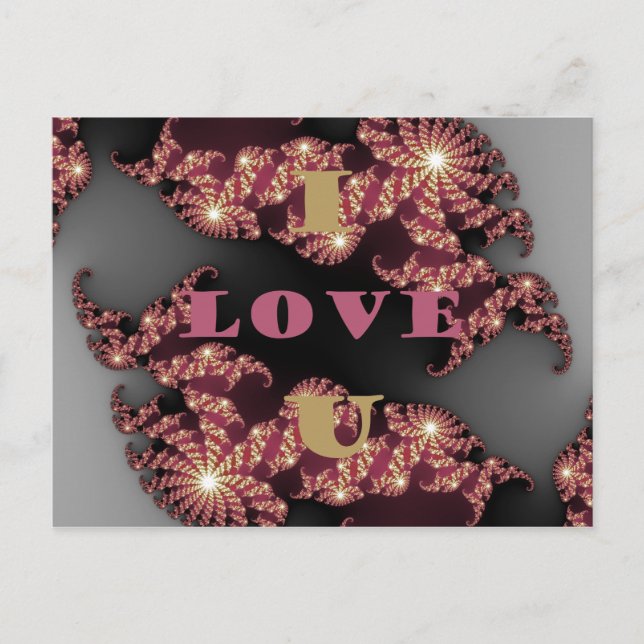 Jag älskar dig härifrån till galaxerna vykort (Framsida)