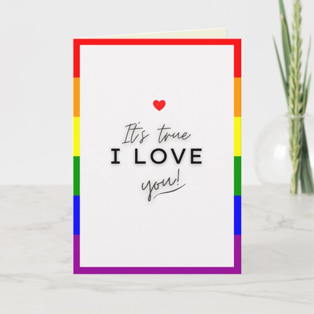 Jag älskar dig HBTQ-stolt vals dagskort Kort (Framsida)