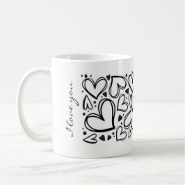 Jag älskar dig hjärtdesign kaffemugg
