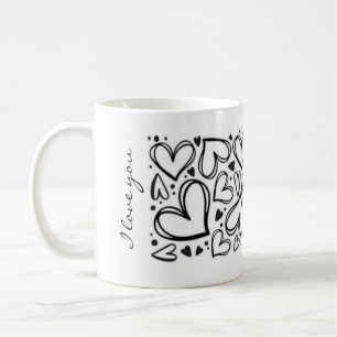 Jag älskar dig hjärtdesign kaffemugg