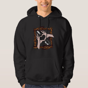 "Jag älskar dig" Hjärtformade händer Konstnärlig G Hoodie