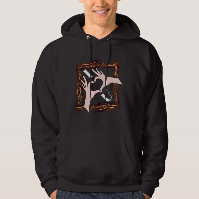"Jag älskar dig" Hjärtformade händer Konstnärlig G Hoodie (Framsida)