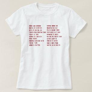Jag älskar dig i 20 olika språk tee shirt