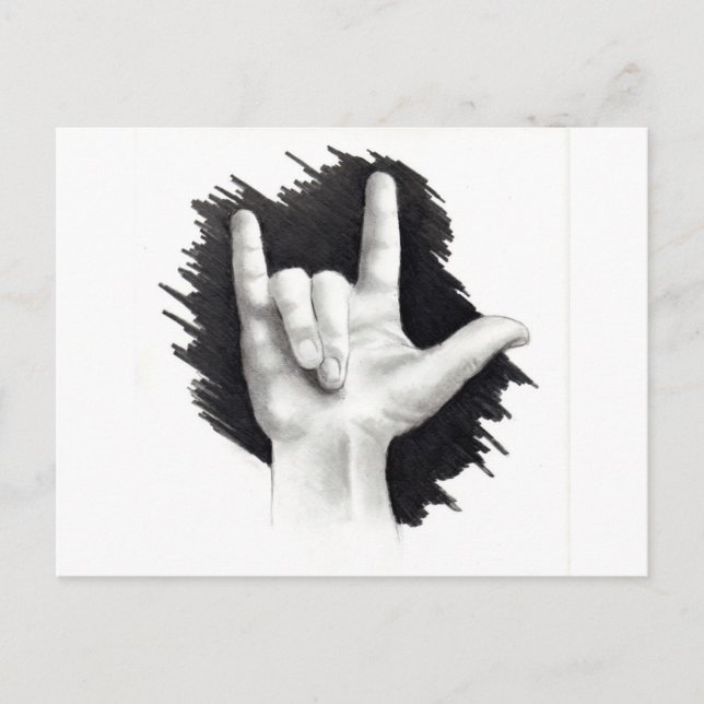 JAG ÄLSKAR DIG I ASL #2 VYKORT (Framsida)