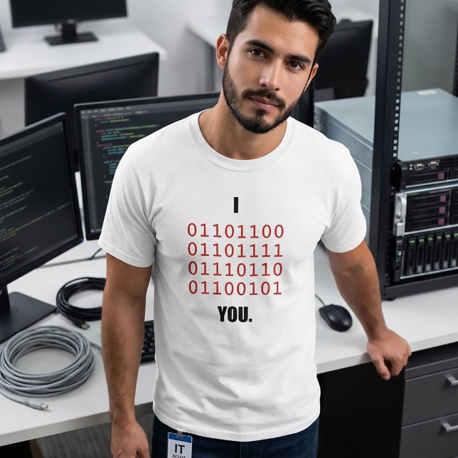 Jag älskar dig i binärkod programmerare Full Stack T-shirt (Skapare uppladdad)