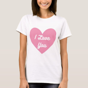 Jag älskar dig i ett rosa hjärta t shirt