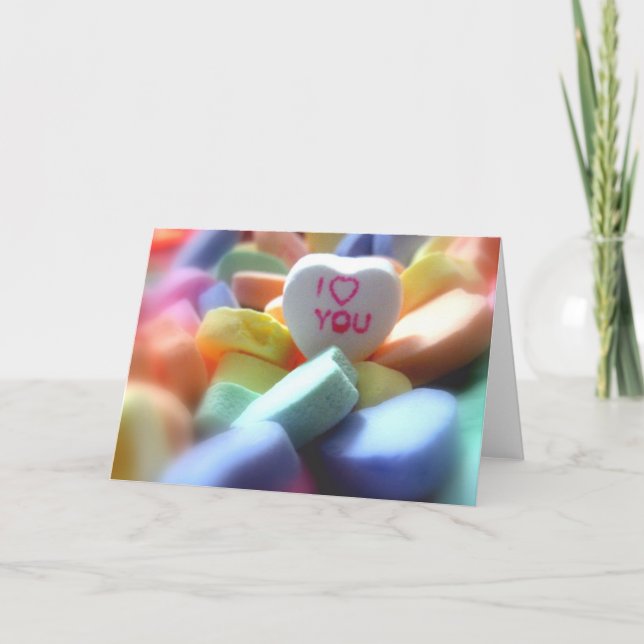 Jag älskar dig, i hjärtagodis helgkort (Framsida)