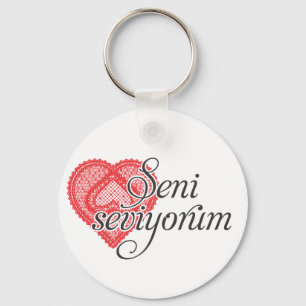 Jag älskar dig i turken - den Seni seviyorumen Nyckelring