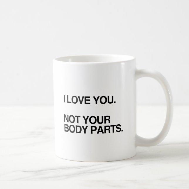 JAG ÄLSKAR DIG INTE DINA KROPPSDELAR.png Kaffemugg (Höger)