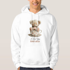 Jag älskar dig jättegrymt på vykort med kopp hoodie