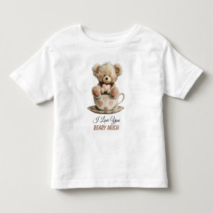 Jag älskar dig jättegrymt på vykort med tekopp t shirt