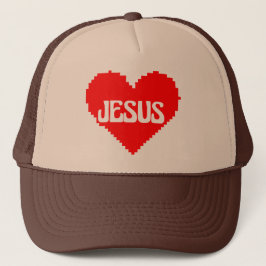 Jag älskar dig Jesus pixel konst Keps