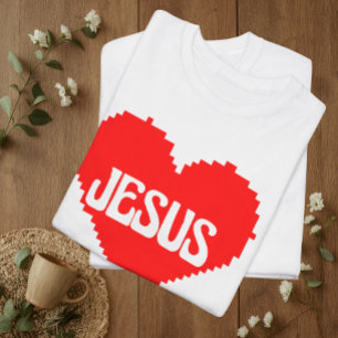 Jag älskar dig Jesus pixel konst T Shirt