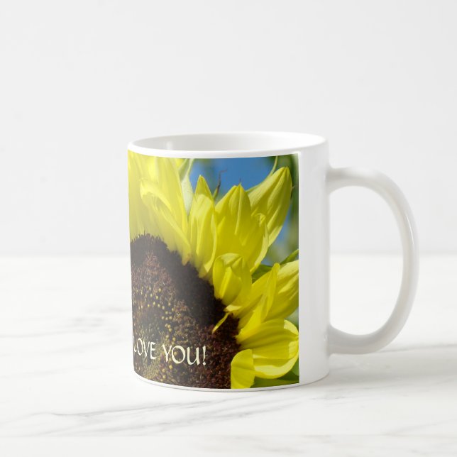 JAG ÄLSKAR DIG! Kaffe kopp Mugg Solrosar Solig (Höger)