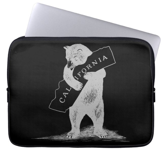 Jag älskar dig Kalifornien--Svart och silver Laptop Sleeve (Framsidan)