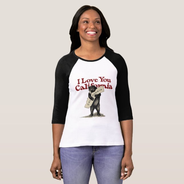 Jag älskar dig Kalifornien Tee (Hel framsida)