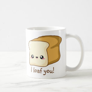 Jag älskar dig, kawaiibröd kaffemugg