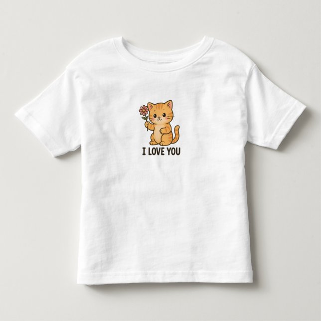 Jag älskar dig lilla katt t shirt (Framsida)