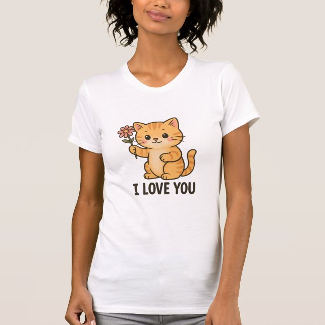 Jag älskar dig lilla katt t shirt (Framsida)