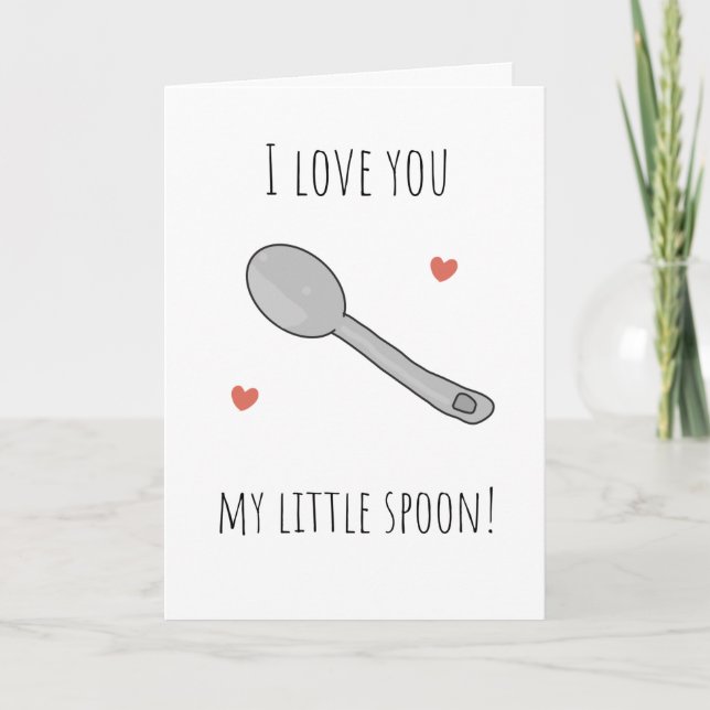 Jag älskar dig lilla sked valentines dag kort (Framsida)
