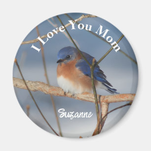 Jag älskar dig mamma blåfågel Personlig Magnet