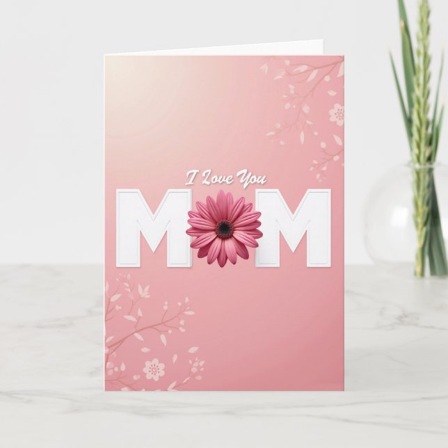 Jag älskar dig mamma blomma kort (Framsida)
