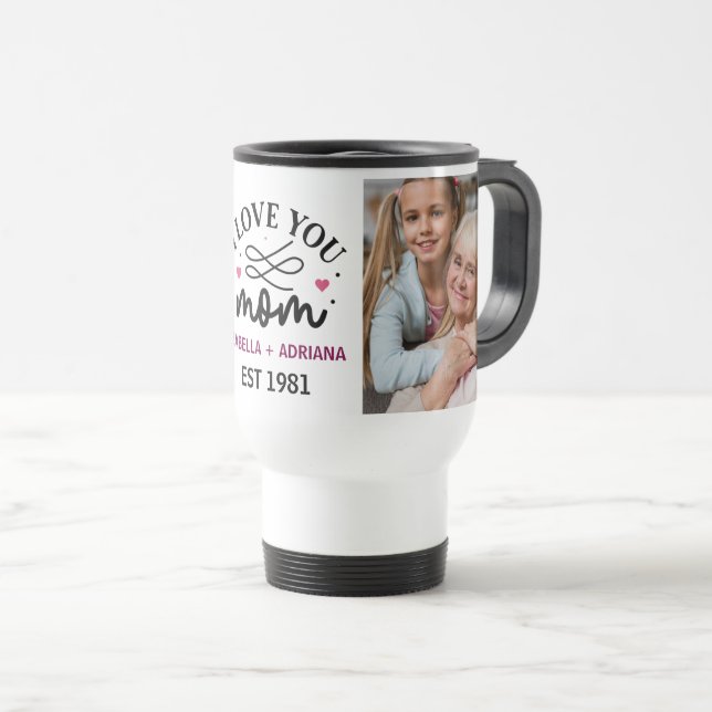 Jag älskar dig Mamma | Elegant Script 2 Foto Colla Resemugg (Framsida höger)