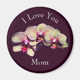 Jag älskar dig mamma exotiska orkidéblommor magnet