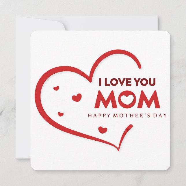 Jag älskar dig mamma Glad mors dag Julkort (Framsida)