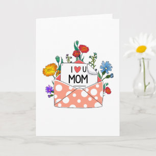 Jag älskar dig mamma Glad mors dag kort