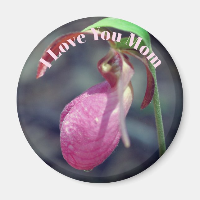 Jag älskar dig mamma Guckusko Blomma  Magnet (Framsidan)