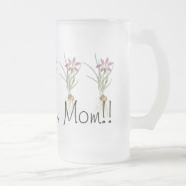 Jag älskar dig, MAMMA! Gullig blommakonstmugg Frostat Ölglas