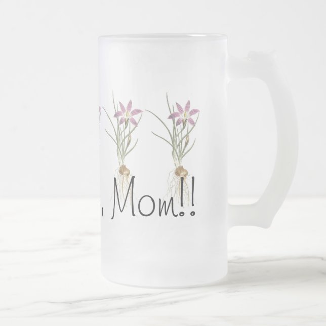 Jag älskar dig, MAMMA! Gullig blommakonstmugg Frostat Ölglas (Höger)