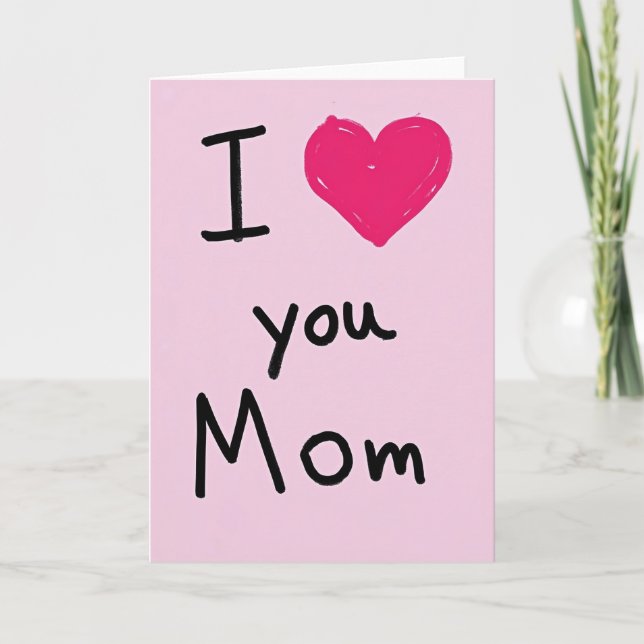 Jag älskar dig Mamma Hantverkad Kort (Framsida)