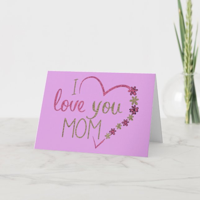 JAG ÄLSKAR DIG MAMMA HJÄRTA MORS DAG KORT (Framsida)
