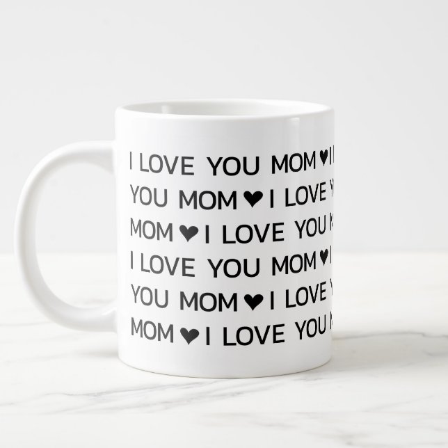 Jag älskar dig mamma hjärtan jumbo mugg (Vänster)