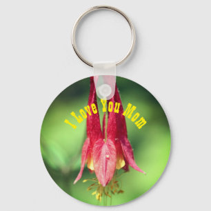 Jag älskar dig mamma kolumbinblomma nyckelring
