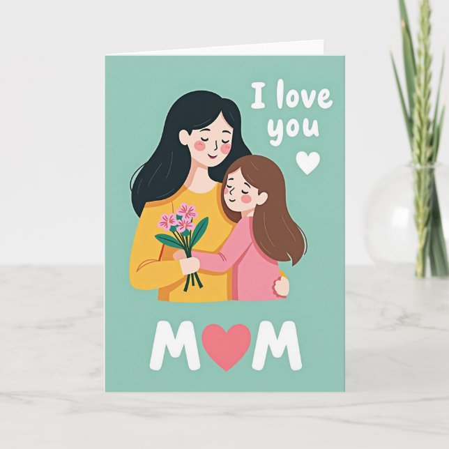 Jag älskar dig Mamma Kramkort Kort (Framsida)