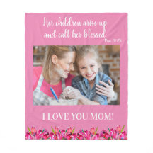 Jag älskar dig Mamma Kristet bibelvers Rosa