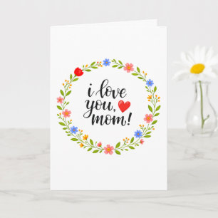 Jag älskar dig mamma mors dag floral kalligrafi kort
