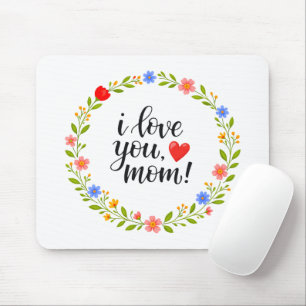 Jag älskar dig mamma mors dag floral kalligrafi    musmatta