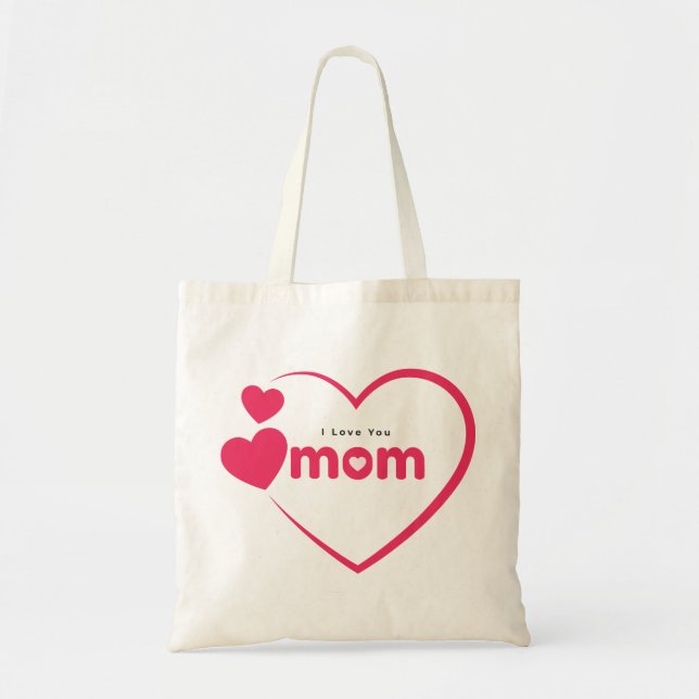 Jag älskar dig mamma, morsdagspresent, till mamma tygkasse (Framsidan)