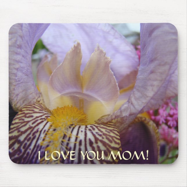 JAG ÄLSKAR DIG MAMMA Musmattor Lila Iris Blommor P (Framsidan)