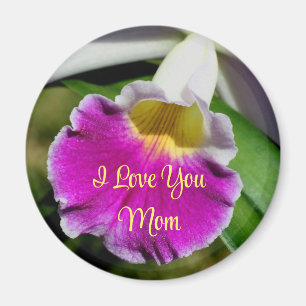 Jag älskar dig mamma orkidéblomma magnet
