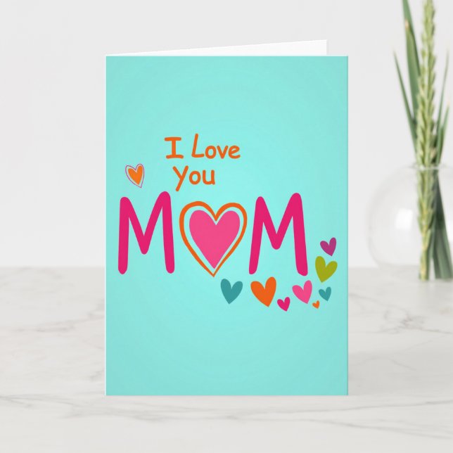Jag älskar dig mamma presentkort kort (Framsida)