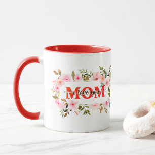 "Jag älskar dig MAMMA" Rosa akvarellrosor Mugg