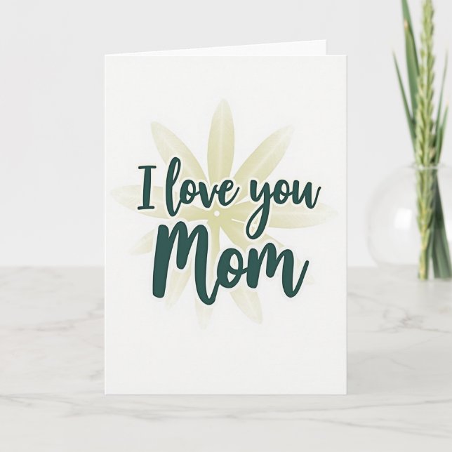 Jag älskar dig mamma Teal Script-kort Kort (Framsida)