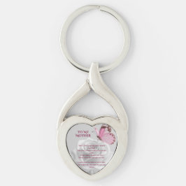 Jag älskar dig, mamma twisted heart silverfärgad nyckelring